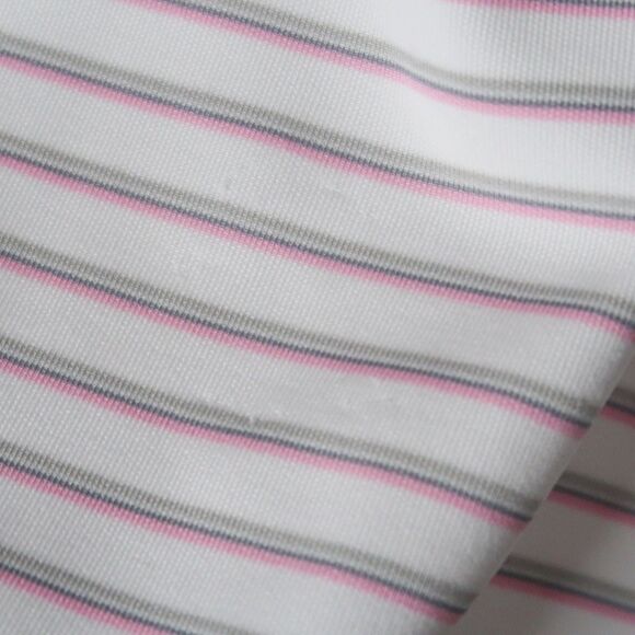 Under Armour Mens Loose Polo Shirt 2XL Pink White Stripes HeatGear Cancer Ribbon - Picture 7 of 11